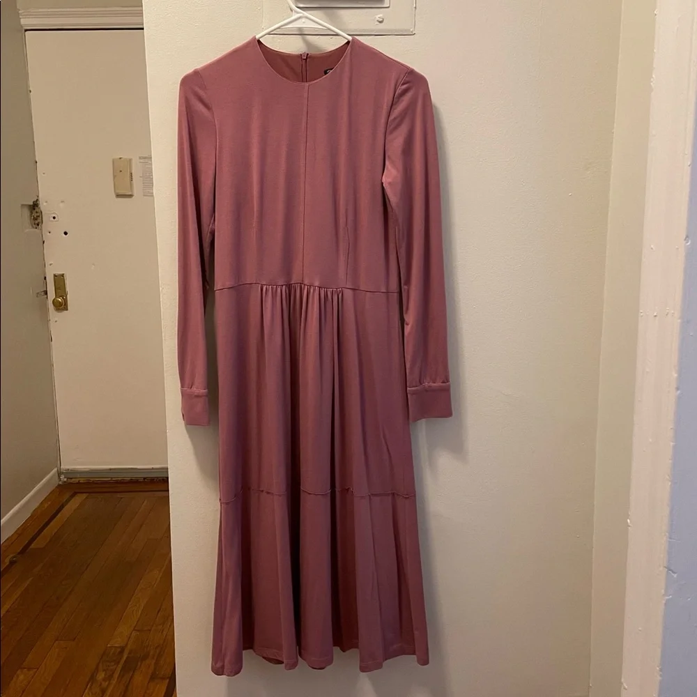 Magenta Midi, Long Sleeve Dress - Picture 1 of 9